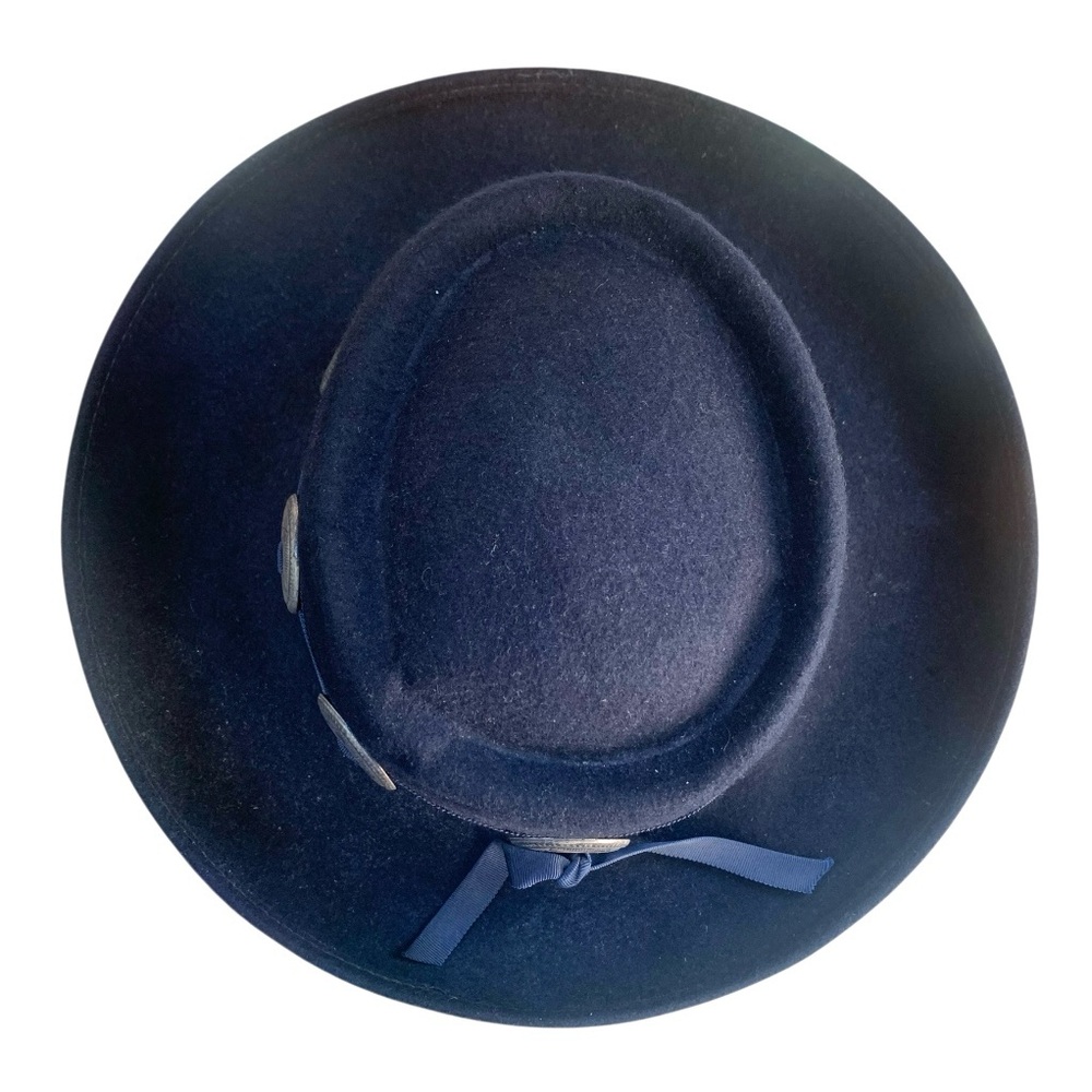 Toucan SouthWestern Hat Black Wool Metal Medallion Surround On Ribbon - Picture 2 of 10